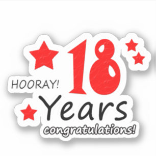 Sticker 18e anniversaire Mariage - 18 ans Anniversaire