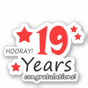 Sticker 19e anniversaire Mariage - 19 ans Anniversaire