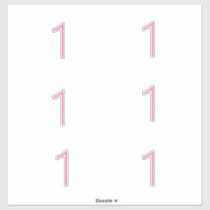 Sticker 1er Anniversaire Premier Rose Numéro Un Personnali