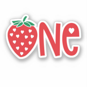 Sticker 1er anniversaire Une fraise