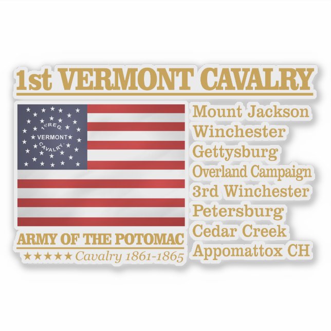 Sticker 1ère cavalerie du Vermont (BH) (Devant)