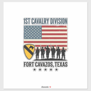 Sticker 1ère Division de Cavalerie Fort Hood Vintage Sh Mi