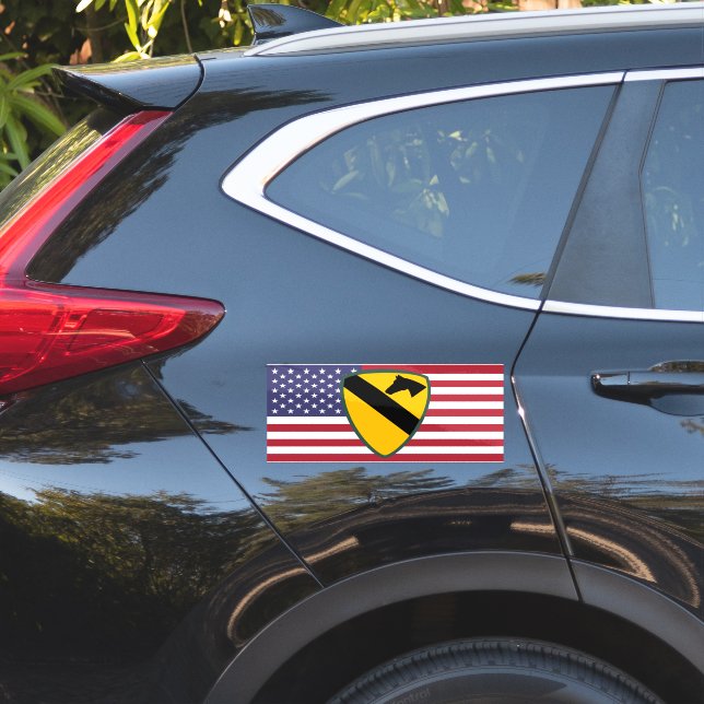 Sticker 1ère division de cavalerie Patch États-Unis (Coté voiture)