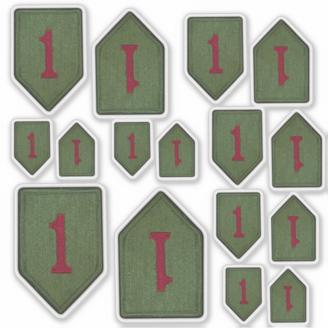 Sticker 1re FNI Division d'infanterie Big Red 1 Contour (Devant)