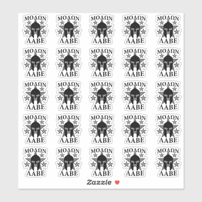 Sticker 20 étoiles de guerrier spartiate Molon Labe (Feuille)