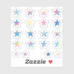 Sticker 20 Étoiles Pastel Rainbow Hologram Planner