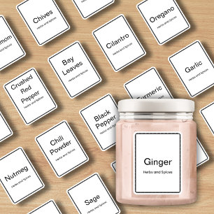 Sticker 20 herbes et épices de cuisine, minimaliste modern