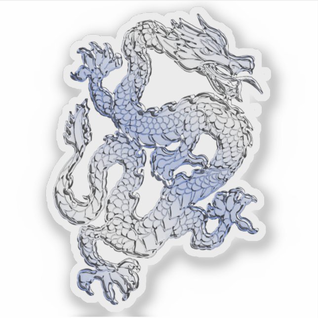 Sticker 20 impressions Dragon Style Chrome (Devant)