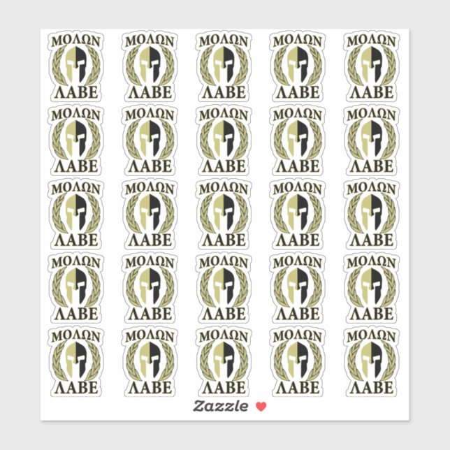 Sticker 20 Laurels de guerriers spartiates Molon Labe (Feuille)