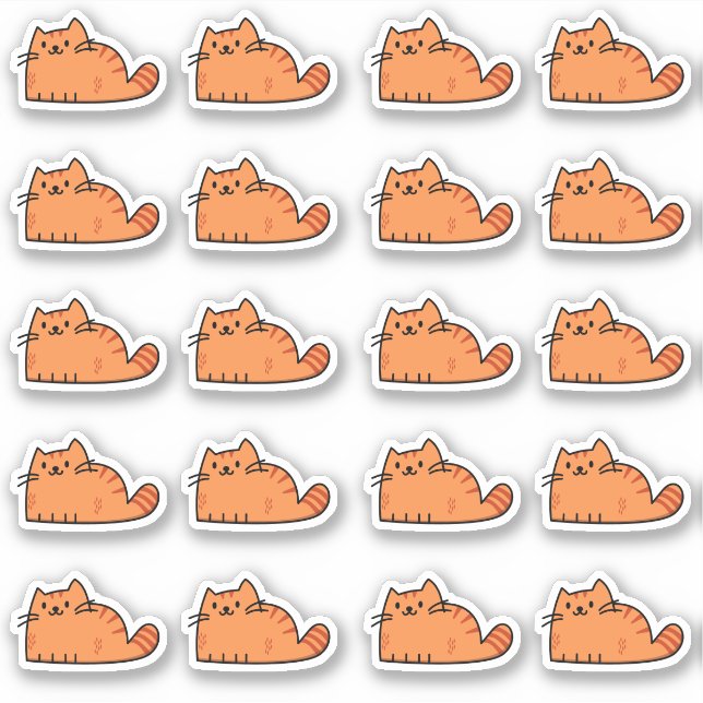 Sticker 20 Mélange Planner De Chat Orange (Devant)