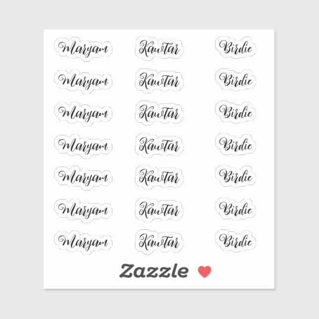 Sticker (21 Balises) Créez Votre Propre Script Nom Personn (Feuille)