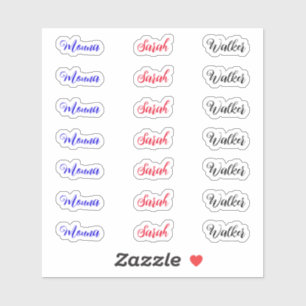 Sticker (21 balises personnalisées) Créez votre propre nom