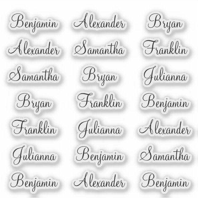 Sticker 21 Premiers noms invités Calligraphie moderne élég (Devant)