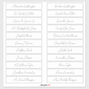 Sticker 22 Noms d'invités de mariage Écriture manuscrite é