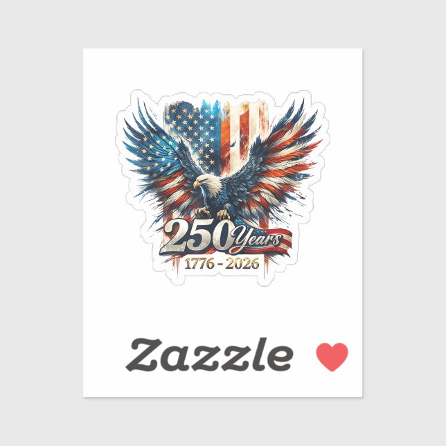 Sticker 250 Ans d'Amérique Anniversaire 250e Indépendance  (Feuille)