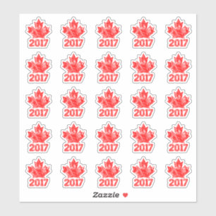Sticker 25 Anniversaire canadien de la feuille d'érable 15