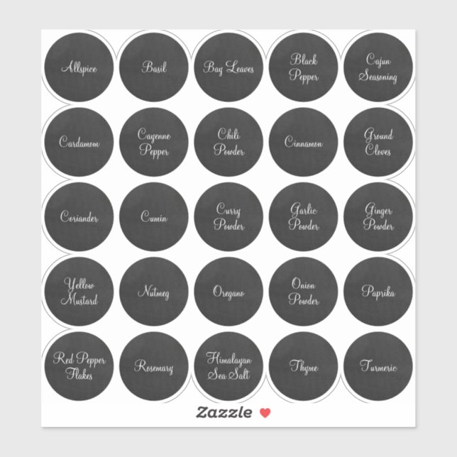 Sticker 25 Cercle d'épices noir et blanc (Feuille)