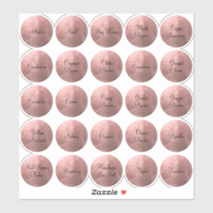 Sticker 25 Épices de Cercle Noir et Or Rose