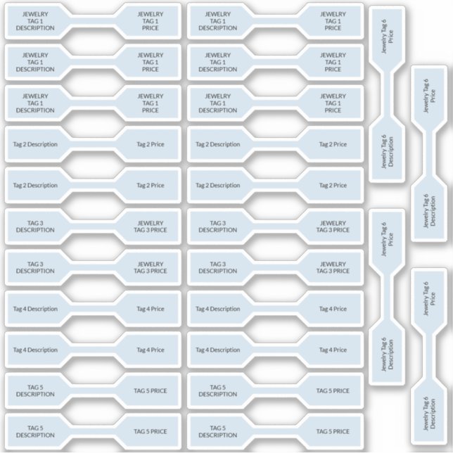 Sticker 26 Balises de prix de bijoux Pastel Blue Barbell S (Devant)