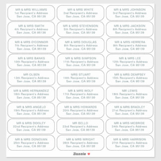 Sticker 27 destinataires mariages simples invités étiquett