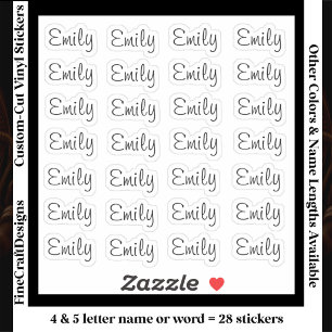 Sticker 28 Lettres de nom de mot personnalisé moderne 4/5 