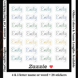 Sticker 28 Lettres Personnalisées Moderne 4/5 Nom Mot Neut