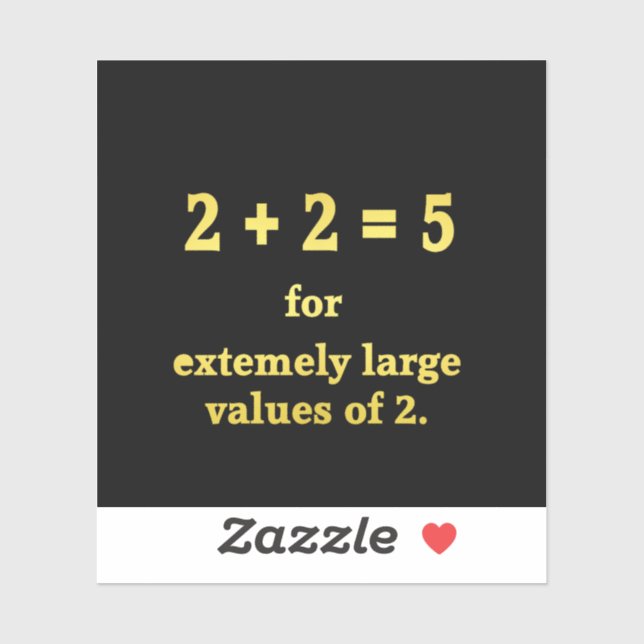 Sticker 2 + 2 = 5  Blague de maths drôle (Feuille)