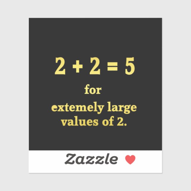 Sticker 2 + 2 = 5 Drôle de plaisanterie mathématique (Feuille)