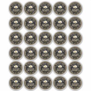 Sticker 2" Honey Standard Mason Jar Canning Lid avec margu