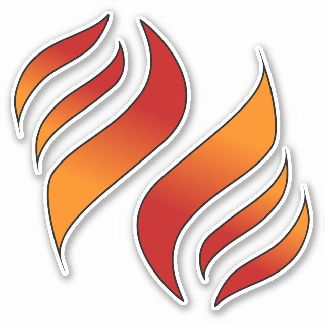 Sticker 2 Tongues de Feu ou Flammes (face gauche) (Devant)