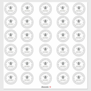 Sticker 2" Votre nom ici Editable White Honey Jar Bee