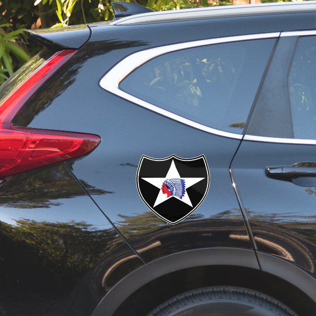 Sticker 2e division d'infanterie Patch États-Unis (Coté voiture)
