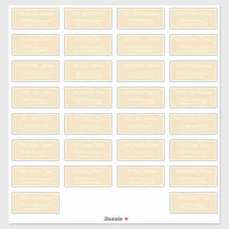 Sticker 30 Individual Wedding Guest Address Labels