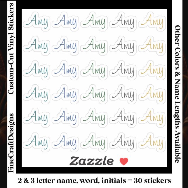 Sticker 30 Initiales de mots de nom court moderne personna (Créateur téléchargé)