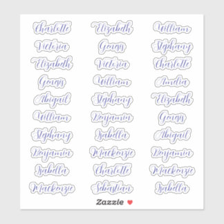 Sticker 30 prénoms de invité typographie écriture élégante