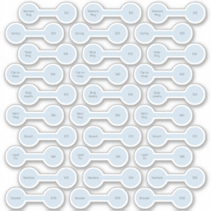 Sticker 30 Round Pastel Blue Barbell Prix Tags Custom-Cut