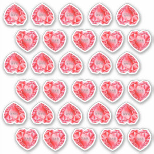 Sticker 30 Ruby Heart Aquarelle Ajouter Monogramme Mariage