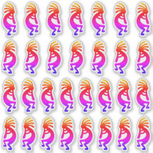 Sticker 30 Silhouettes Ombre Kokopelli Arc-en-ciel du sud-