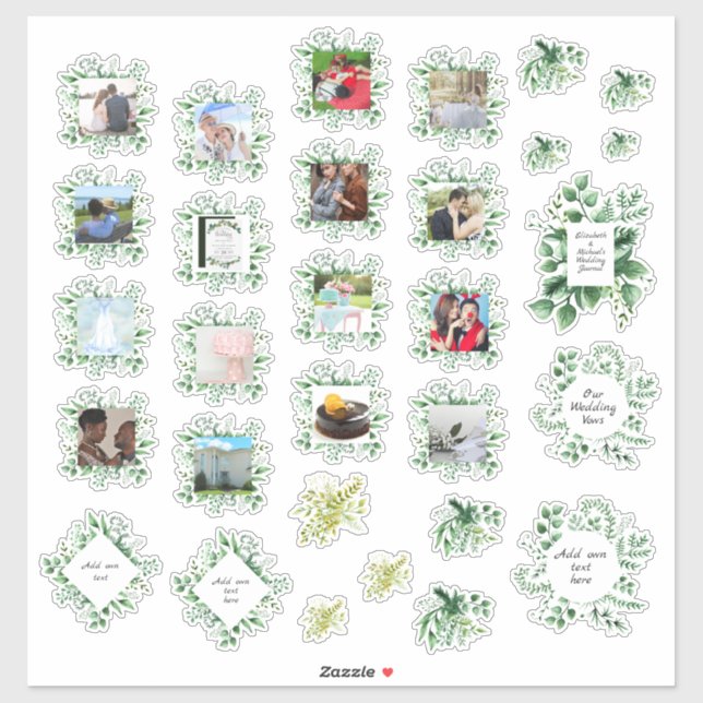 Sticker 30 x MARIAGE Journal Planificateur Greenery Texte  (Feuille)