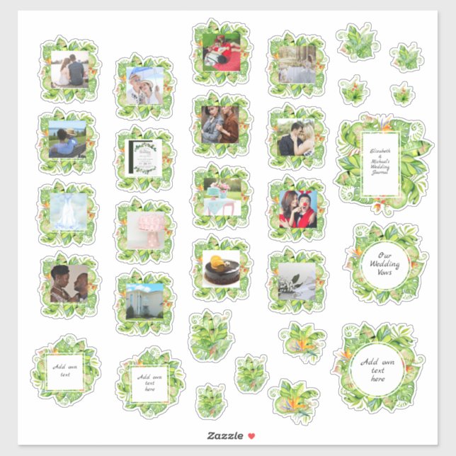 Sticker 30 x MARIAGE Journal Planificateur Texte de la pho (Feuille)