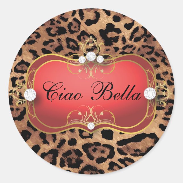 Sticker 311 Jet Red Ciao Bella Leopard (Devant)