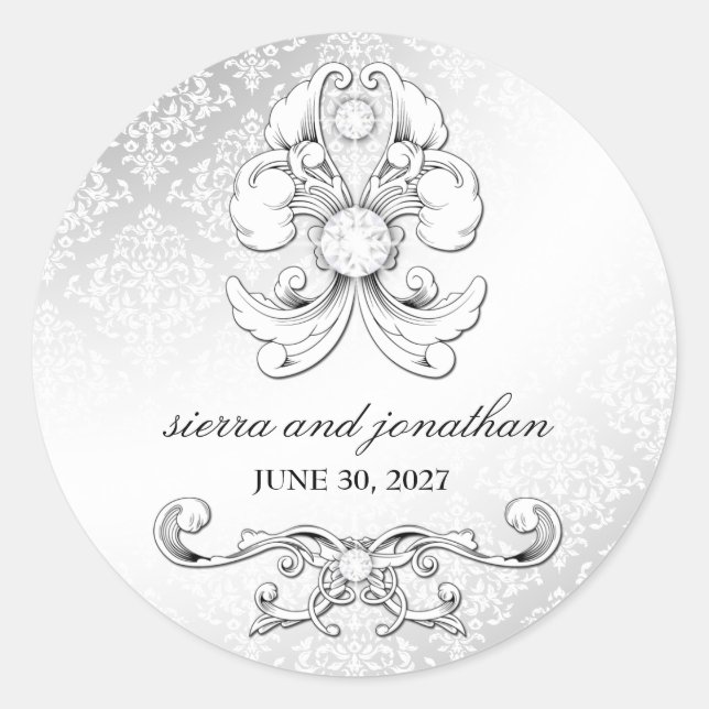 Sticker 311-Silver Diamond Luxe Damask (Devant)