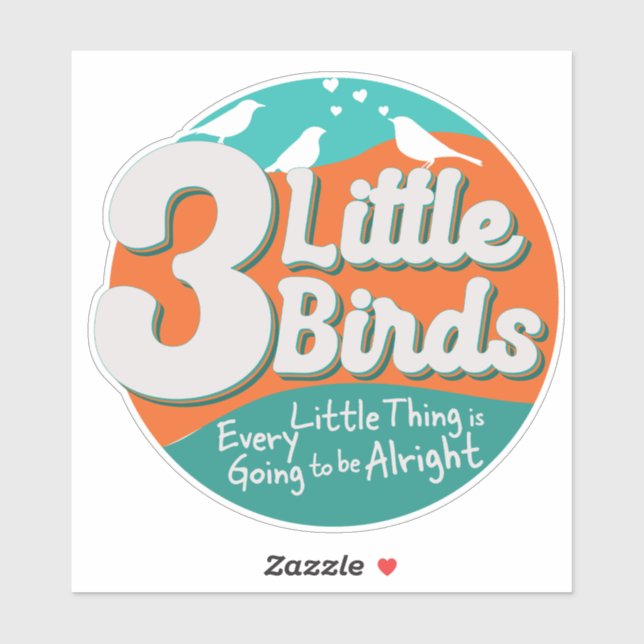 Sticker 3 Little Birds Reggae Music (Feuille)