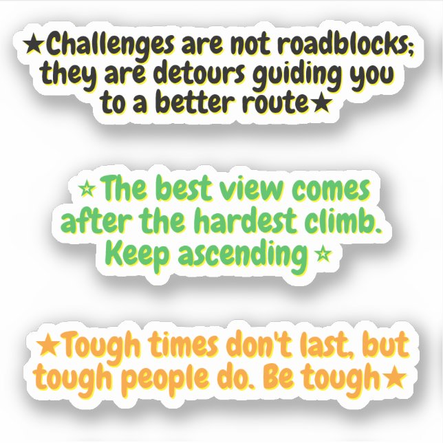 Sticker 3 Motivational Quotes About Life Challenges | 3 (Devant)