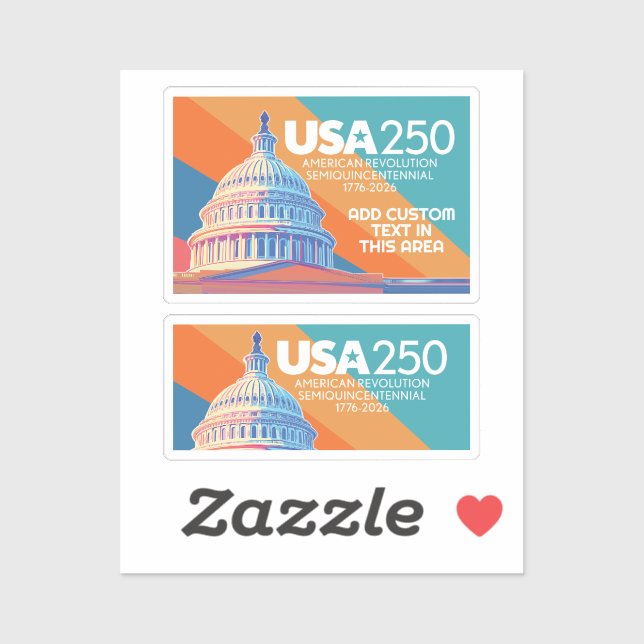 Sticker 3 Photo Collage - USA 250 Capital Dome America (Feuille)