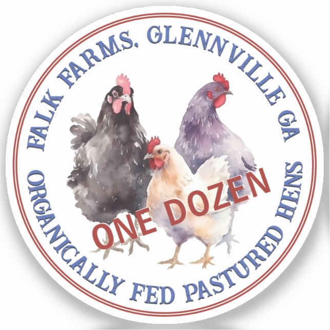 Sticker 3 poules NOURRIR ORGANIQUEMENT OEufs de pâturage L (Recto)