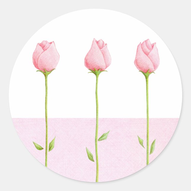 Sticker 3 Rosebuds Rose (Devant)