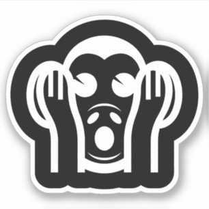 Sticker 3 Singes Sages Kikazaru 聞 か ざ る N'Écouter AUCUN Em
