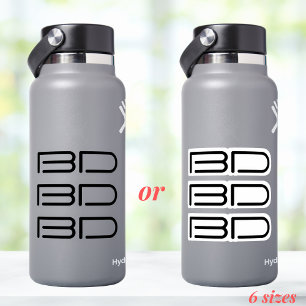 Sticker 3 Vinyl Black Monogram logo Business Water Bottle