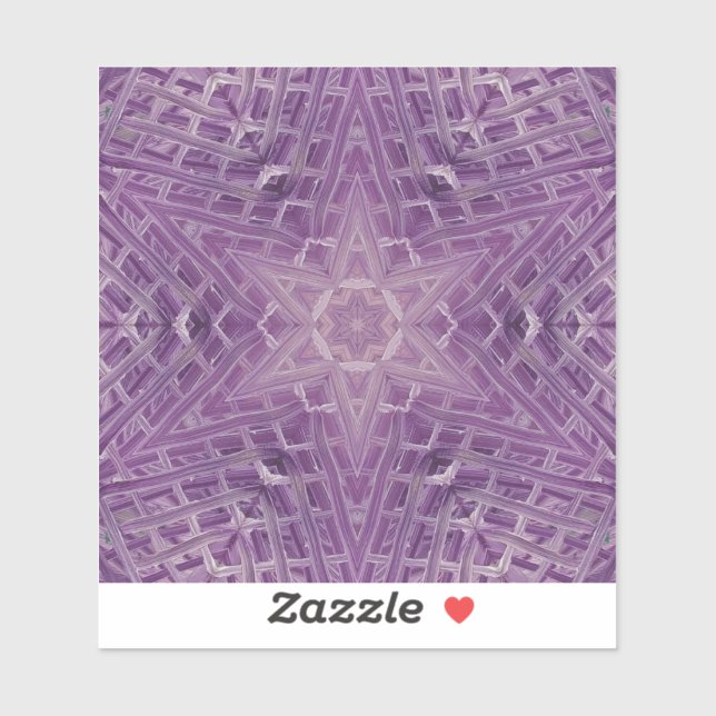 Sticker 3Une Unique couleur violet étoile blanche Mandala (Feuille)
